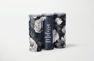 Black Floral Personalized Skinny Tumbler – 600ml