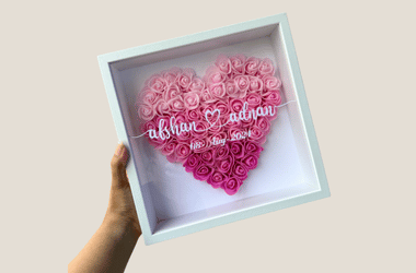 Shadow Box Frame - Ombre Pink Heart